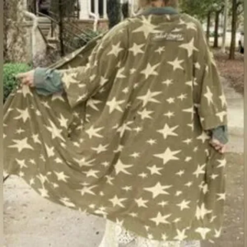 Jaded Gypsy Olive Off White Star Gazer Duster Women's OS - Picture 4 of 6
